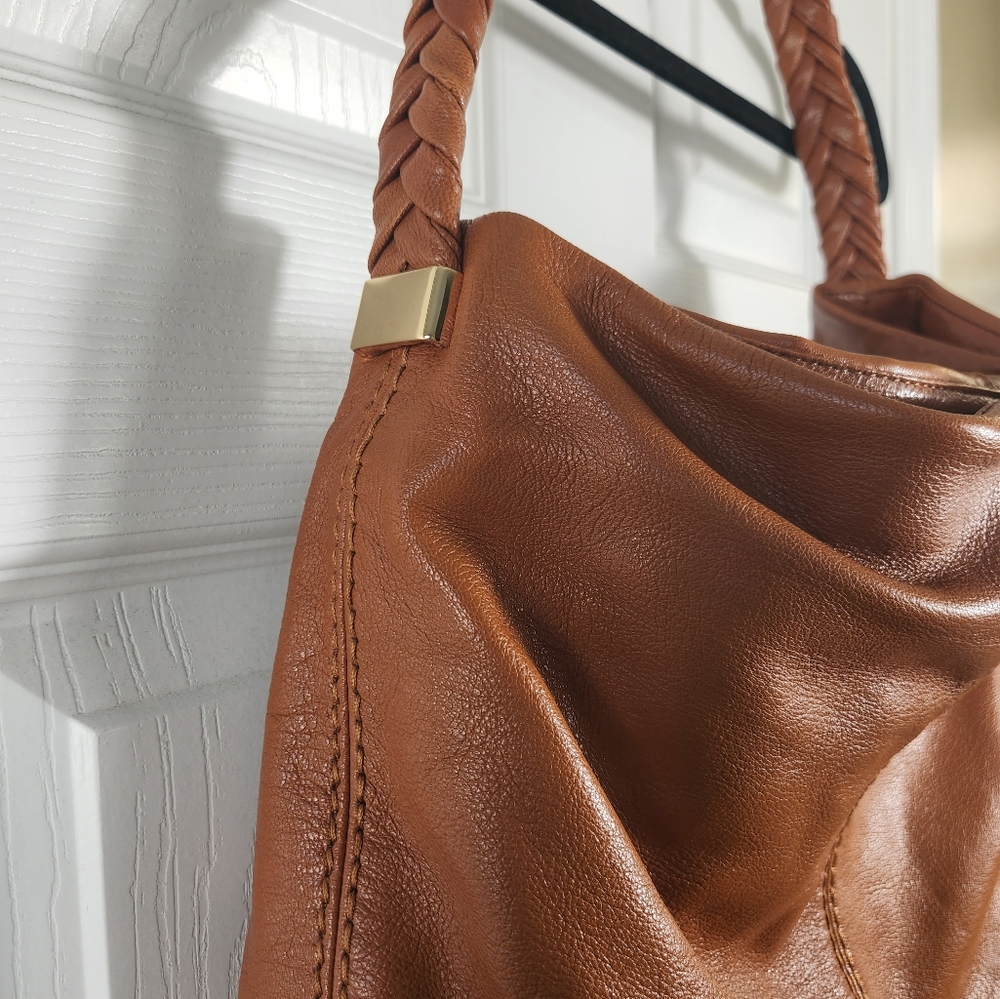 Antonio Melanie Thandie Shoulder Saddle Bag Magnetic Closure Braided Handle - Picture 5 of 11
